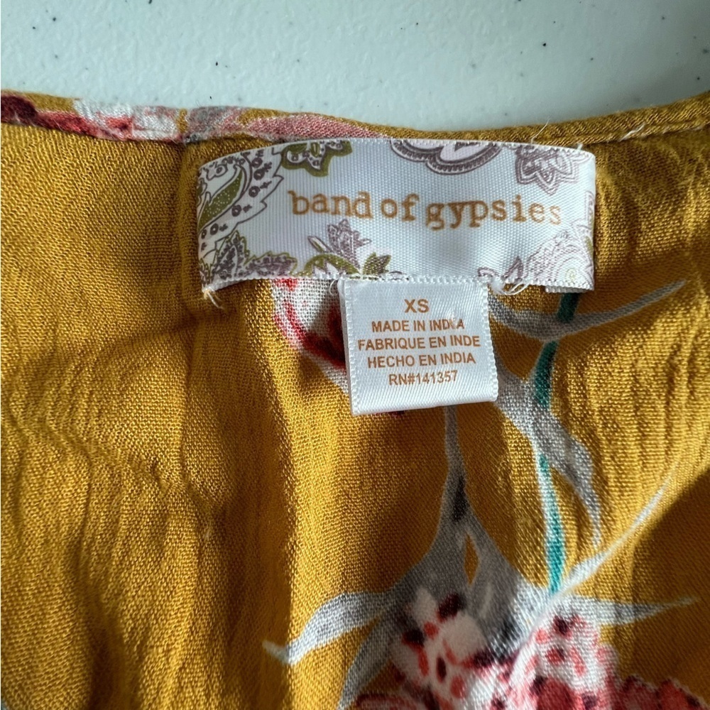Band Of Gypsies Hudson Floral-Print Maxi Wrap Dress XS - Picture 8 of 13